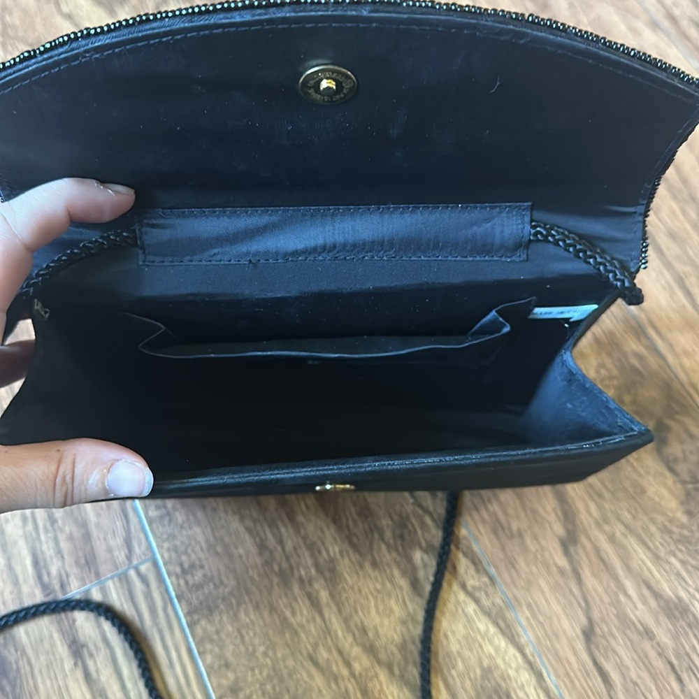 Vintage hard case sequin beaded purse crossbody shoulder bag small swinger 40s - Picture 6 of 10